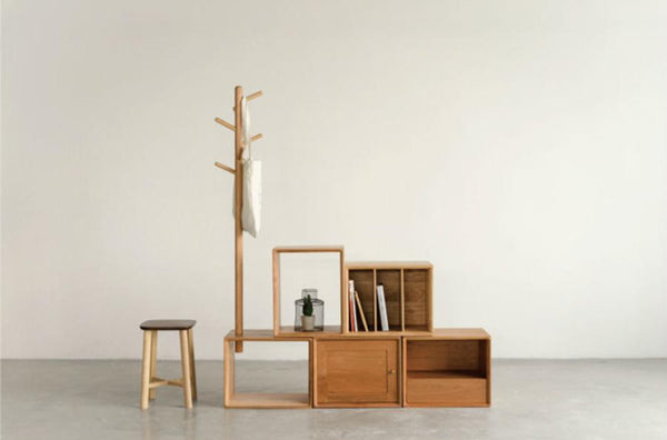 High & Low Bar Stool Ash+Walnut