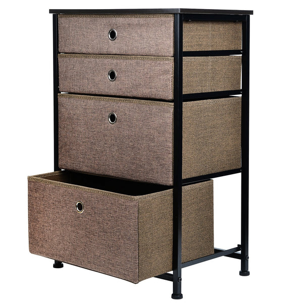 4-Tier Fabric Storage Organizer Dresser Coffee