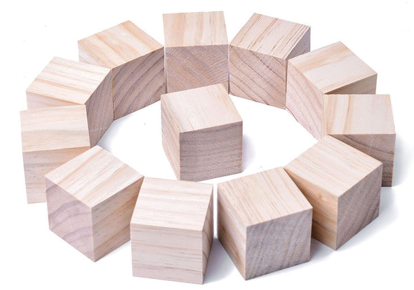 1.5Inch Wooden Cubes 12PCS
