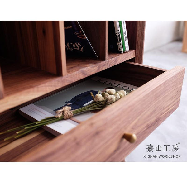 Unit Bookcase High Cherry wood