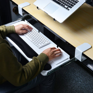 Under Table Keyboard Tray (White, 25'')