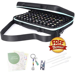 Beschan Essential Oil Holder Organizer Traveling Carrying Case Extra Large Deluxe Storage Box Hard Shell Dense Foam Holds for 20/15/10/5 ml Young Living Doterra Aromatherapy Roller Bottles 108 Holes