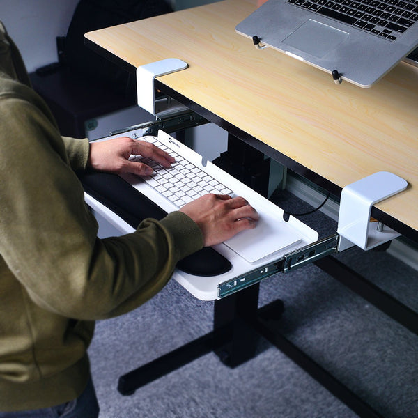 Under Table Keyboard Tray (White, 20'')