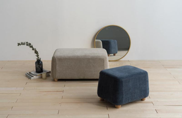 Trapezoid Footstool Beige