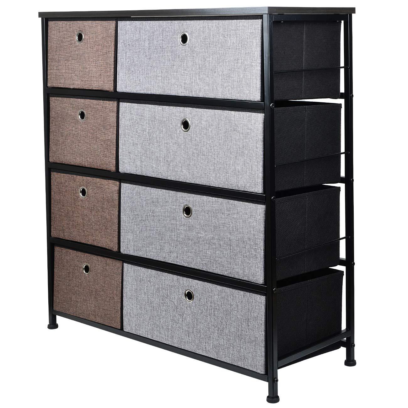 4-Tier Fabric Storage Organizer Dresser with 8 Drawers