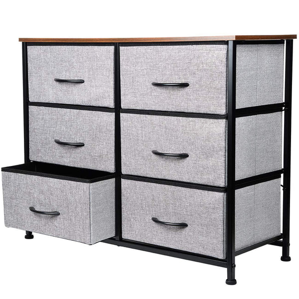3-Tier Fabric Storage Organizer Dresser with 6 Drawers