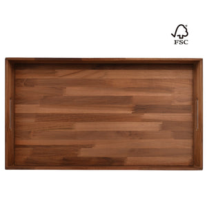 Kingcraft Square Ottoman Tray Teak Wood Serving Tray, Extra Large(24 x 13 inch)
