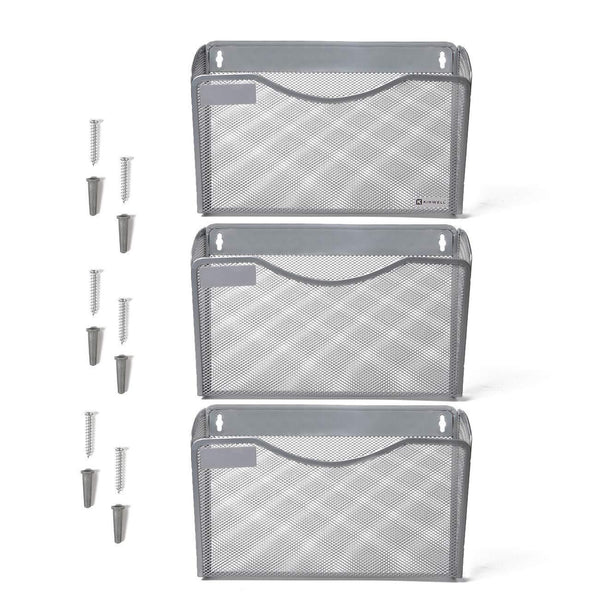 Kinwell Office Hanging Mesh Document Storage Pockets Magazine Rack Wall File Holder