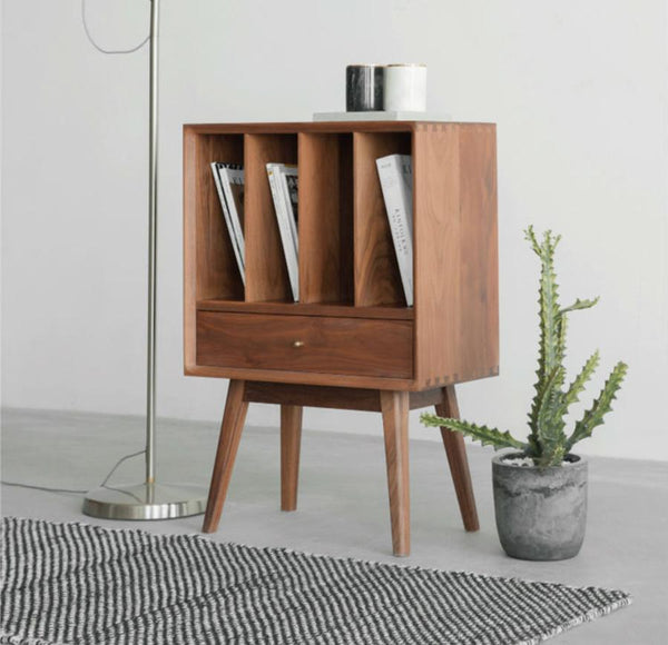 Unit Bookcase Low Walnut