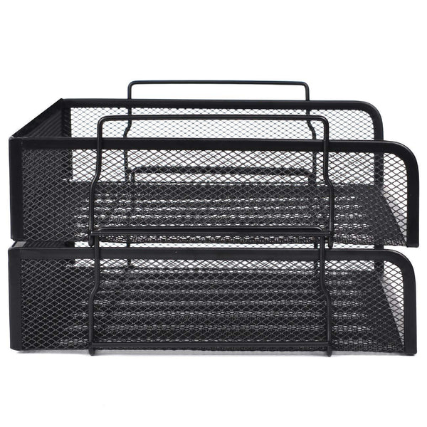 2 Tier Paper Letter Tray Desk Organizer Stackable Desktop File Document Organizer
