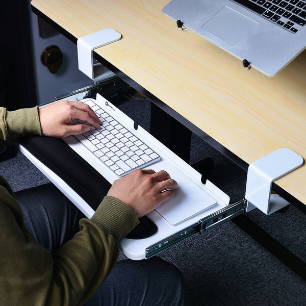 Under Table Keyboard Tray (White, 20'')