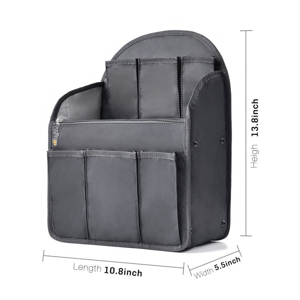 bag in bag Backpack Insert Organizer Diaper Shoulders Bag Handbag Organizer fit MCM (Large Black)