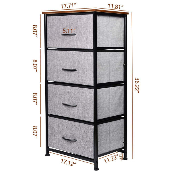Fabric Storage Organizer Dresser with Sturdy Metal Frame