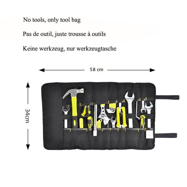 FASITE 35 Pockets Tool Roll Tools bag Plier Wrench Pouch Red