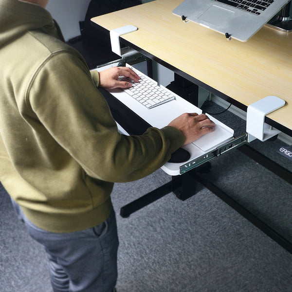 Under Table Keyboard Tray (White, 25'')