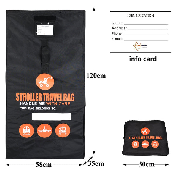 Beschan Standard or Double/Dual Stroller Gate Check Bag XL Travel Bag Foldable