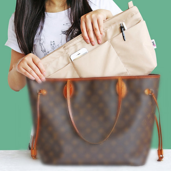 bag in bag Tote Shopper Purse Insert Organizer Package Bag Handbag Organizer fit LV Neverful M