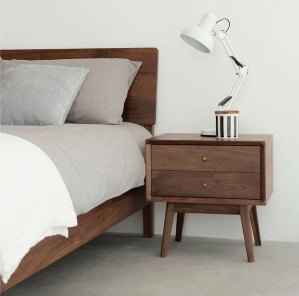 Nordic Bedside Table Walnut