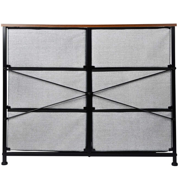3-Tier Fabric Storage Organizer Dresser with 6 Drawers