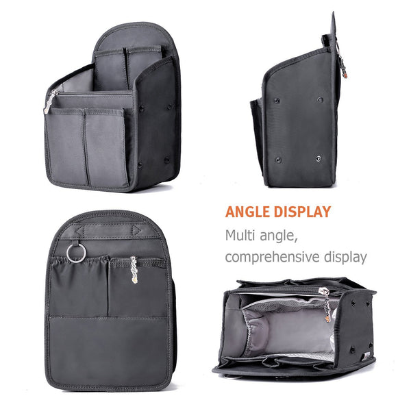 bag in bag Backpack Insert Organizer Diaper Shoulders Bag Handbag Organizer fit MCM(Mini Black)