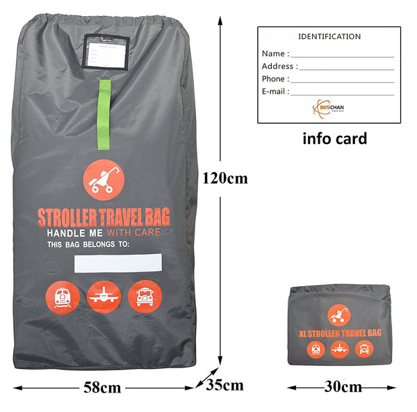 Beschan Standard or Double/Dual Stroller Gate Check Bag XL Travel Bag Foldable