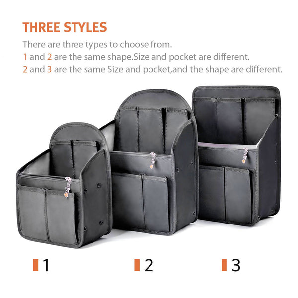 bag in bag Backpack Insert Organizer Diaper Shoulders Bag Handbag Organizer fit MCM(Mini Black)