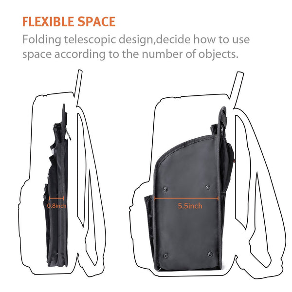 bag in bag Backpack Insert Organizer Diaper Shoulders Bag Handbag Organizer fit MCM (Large Black)