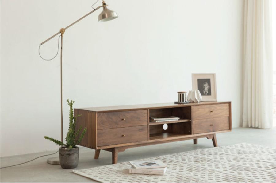 Nordic Bedside Table Walnut