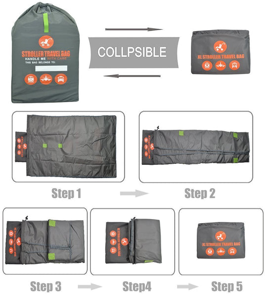 Beschan Standard or Double/Dual Stroller Gate Check Bag XL Travel Bag Foldable