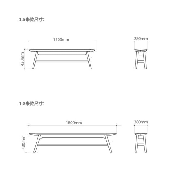 Straight Bench Cherry Wood