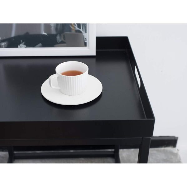 Side Tables with Metal Removable Serving Square Tray