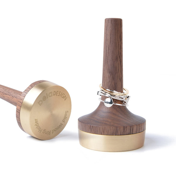 Wooden Ring Holder for Men and Women for Jewelry (Walnut Wood)