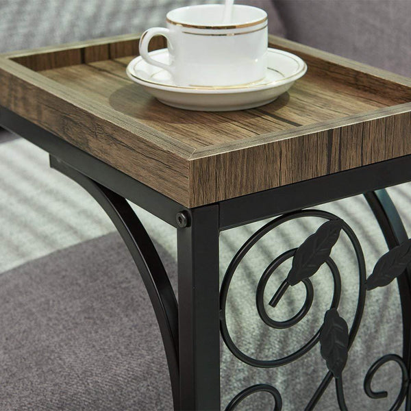 Rustic C Table for Sofa Living Room