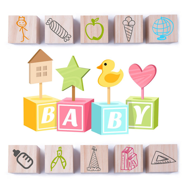 Kingcraft 24pcs Solid Wood Craft Blocks for Children Shower Game Puzzle Making,2inch