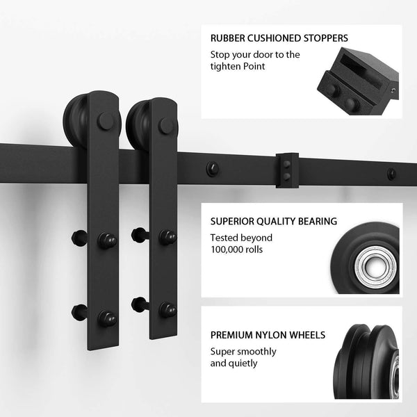 6.6ft  Sliding Barn Door Hardware Kit (I Shape )