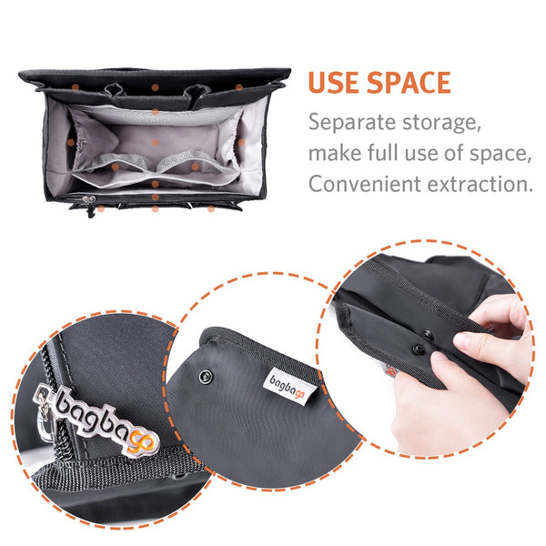 bag in bag Rectangle Backpack Insert Organizer Diaper Shoulders Bag Handbag Organizer