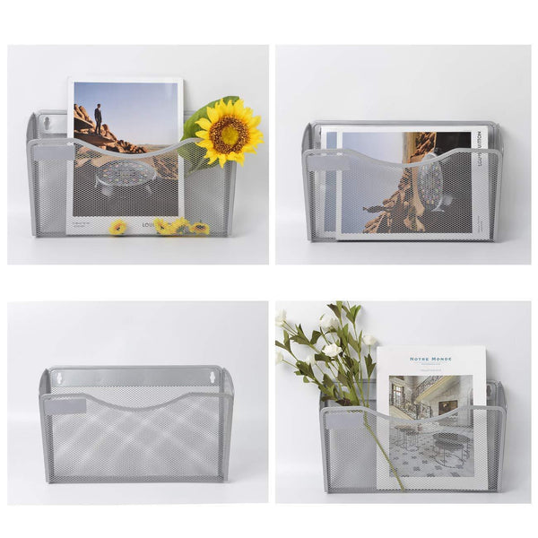 Kinwell Office Hanging Mesh Document Storage Pockets Magazine Rack Wall File Holder