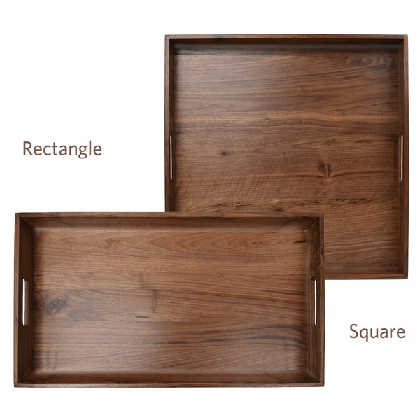 Kingcraft 24"x13" Extra Large Serving Tray With Handle Handmade Black Walnut Wooden Ottomans Tray