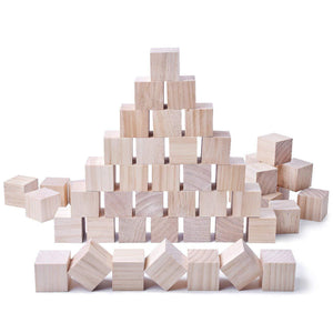 2Inch Solid Wood Craft Blocks 24PCS