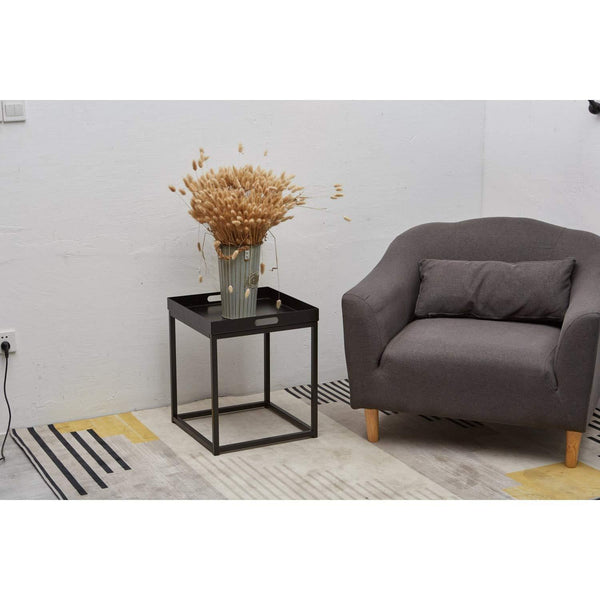 Side Tables with Metal Removable Serving Square Tray
