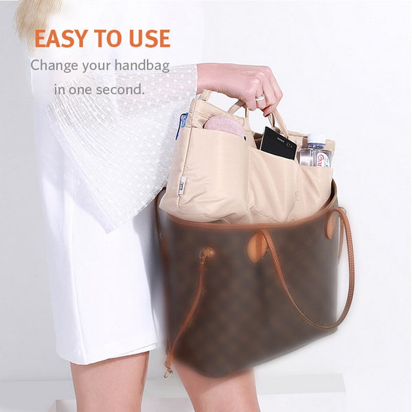 bag in bag Tote Shopper Purse Insert Organizer Package Bag Handbag Organizer fit LV Neverful M