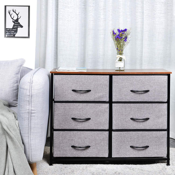 3-Tier Fabric Storage Organizer Dresser with 6 Drawers