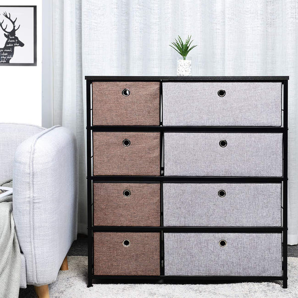 4-Tier Fabric Storage Organizer Dresser with 8 Drawers