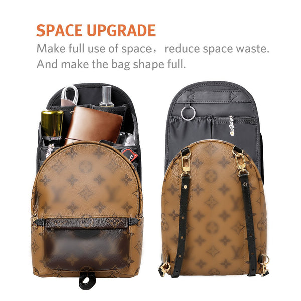bag in bag Backpack Insert Organizer Diaper Shoulders Bag Handbag Organizer fit MCM(Mini Black)
