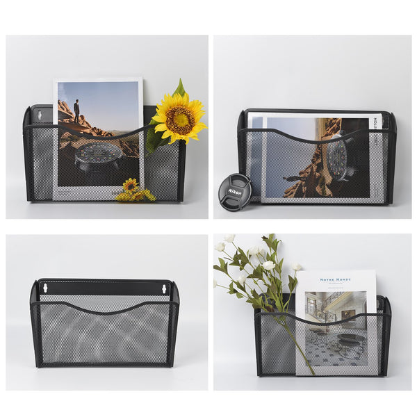 Kinwell Office Hanging Mesh Document Storage Pockets Magazine Rack Wall File Holder