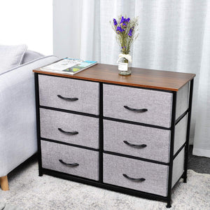 3-Tier Fabric Storage Organizer Dresser with 6 Drawers