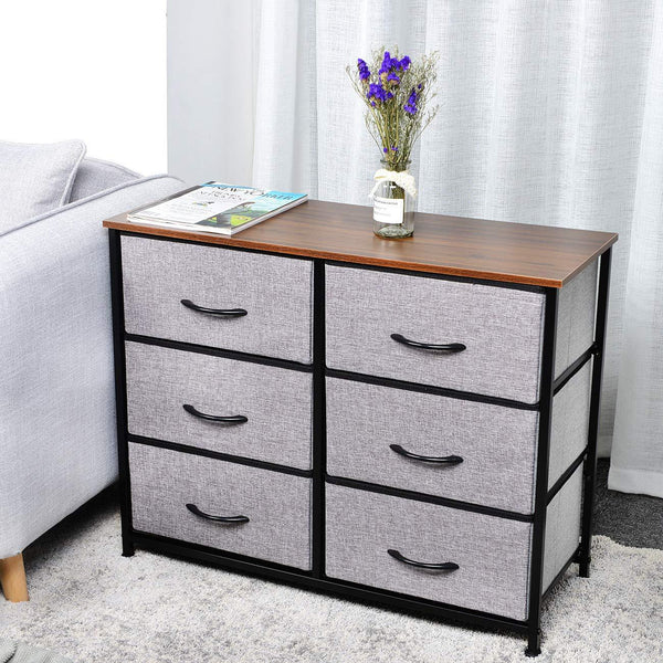 3-Tier Fabric Storage Organizer Dresser with 6 Drawers