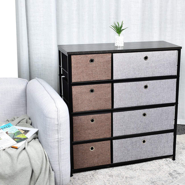 4-Tier Fabric Storage Organizer Dresser with 8 Drawers