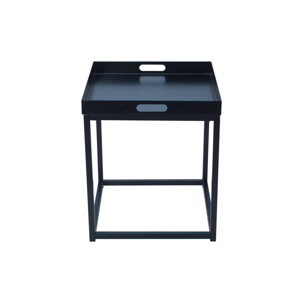 Side Tables with Metal Removable Serving Square Tray