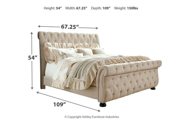 Queen Upholstered Sleigh Bed